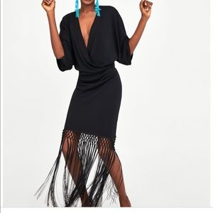 Zara Fringed Macrame Dress